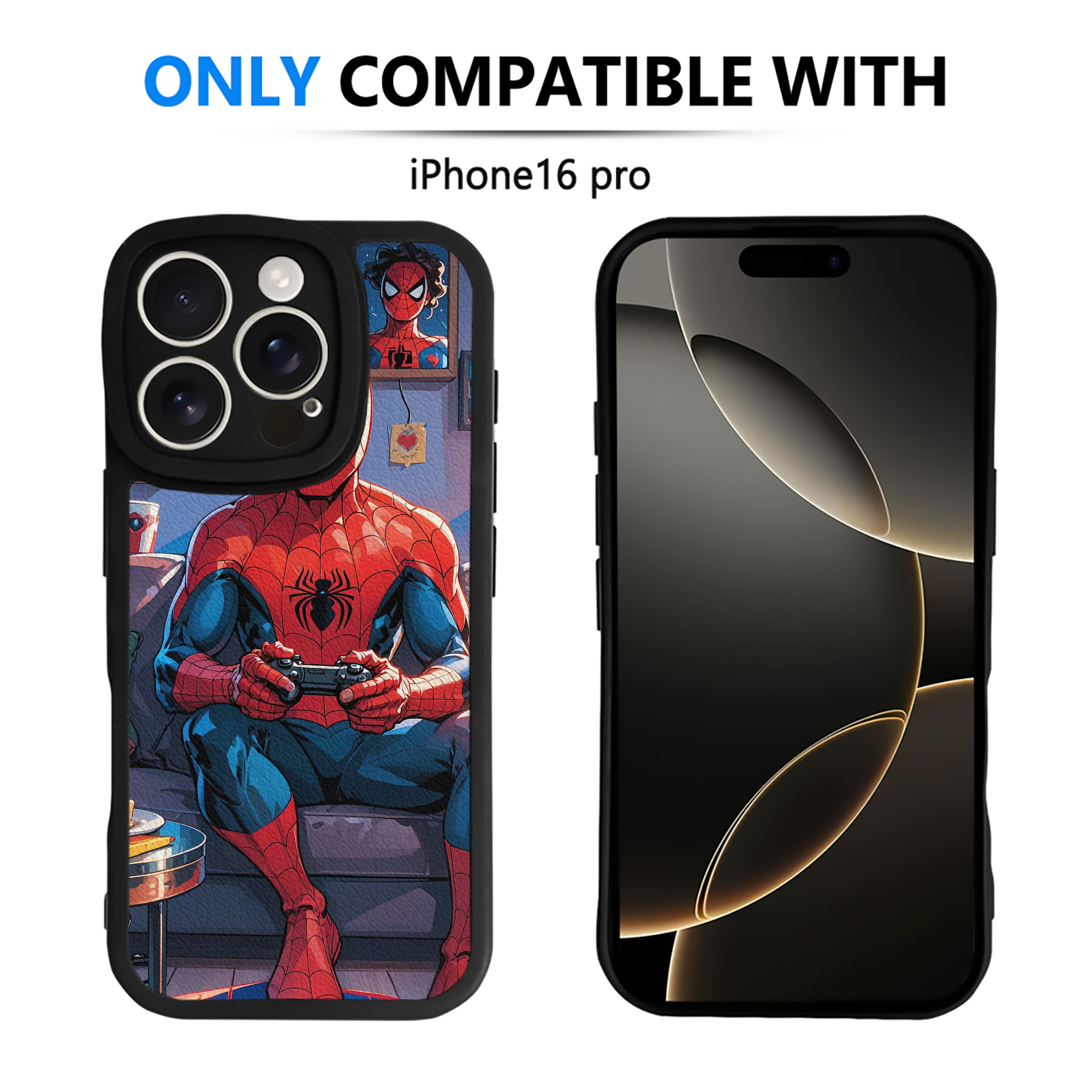 （画像用） Spider Man スパイダーマン 【iPhone 16シリーズ対応】シリコンスマホケース（レザー調） 材質：シリコン